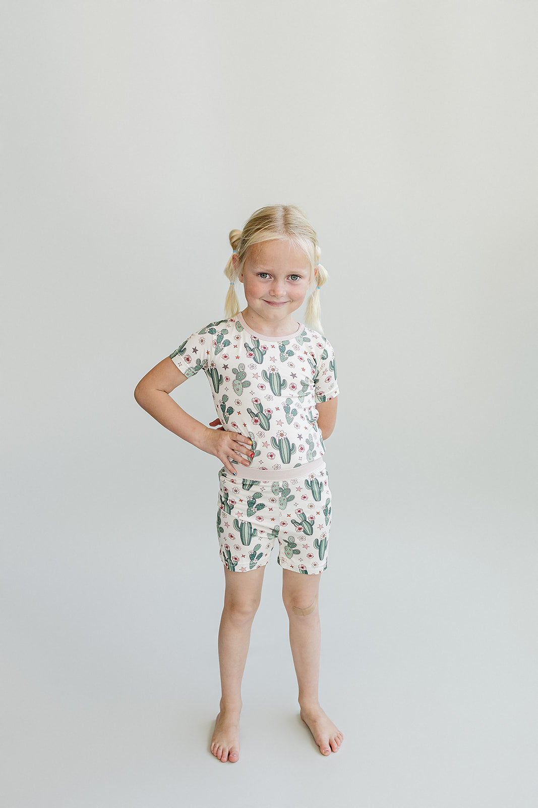 Bamboo Two Piece Shorts Set | Cactus Flowers