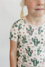 Bamboo Two Piece Shorts Set | Cactus Flowers