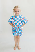 Checks & Star Shorts Set