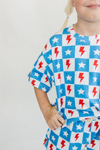 Checks & Star Shorts Set