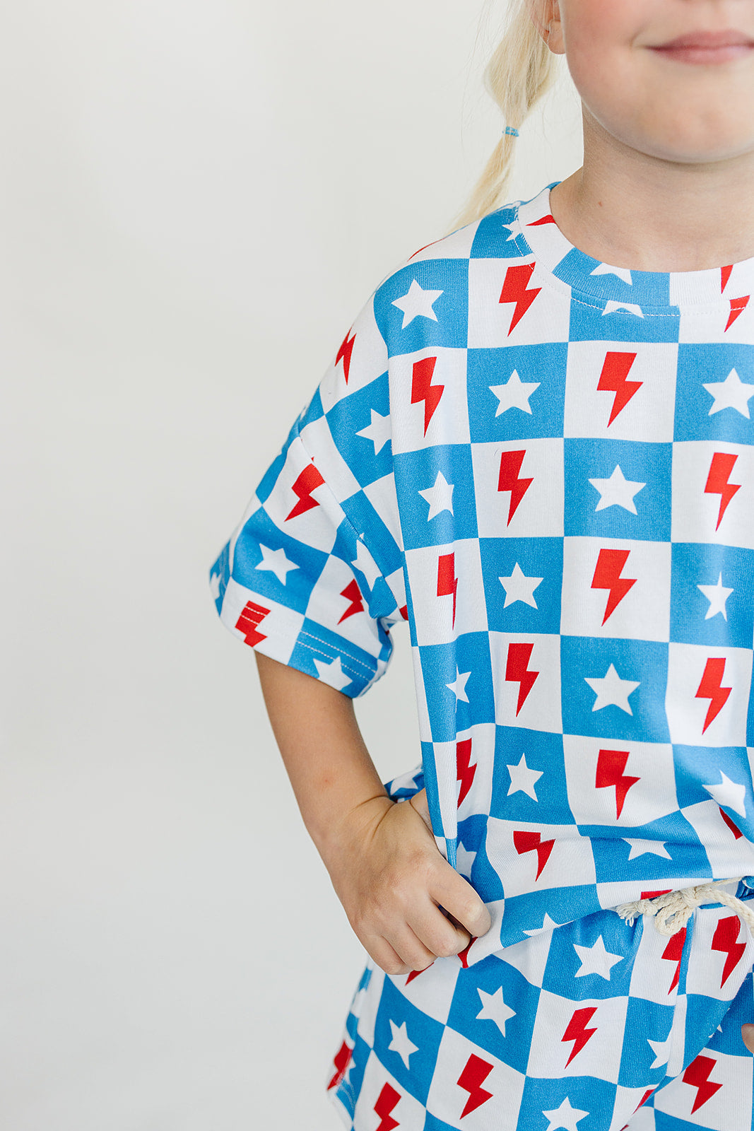 Checks & Star Shorts Set