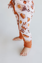 Baby Girl Pumpkin Spice Bamboo Zip Pajama Romper | Pumpkin Spice