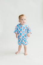 Checks & Star Shorts Set