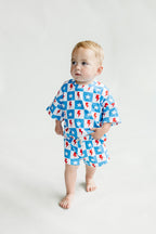 Checks & Star Shorts Set