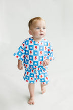 Checks & Star Shorts Set