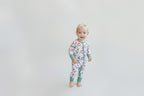 Baby Checkered Santa Bamboo Zip Pajama Romper