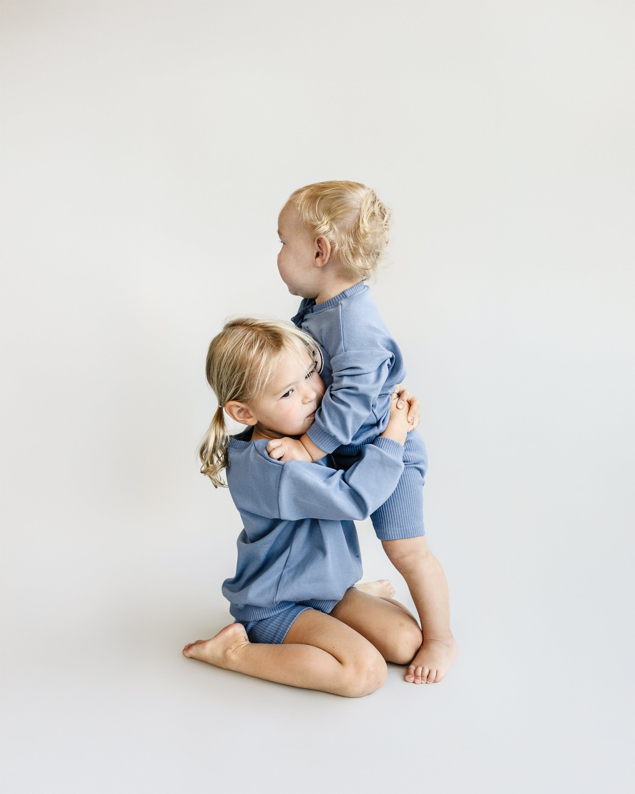 Boys Blue Biker Shorts Set