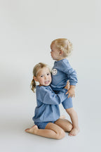 Boys Blue Biker Shorts Set