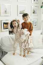 Girls Fall Flowers Bamboo Two Piece Lounge Set