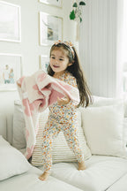 Girls Fall Flowers Bamboo Two Piece Lounge Set