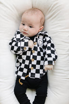 Cotton Shacket | Smiley Checkered Black