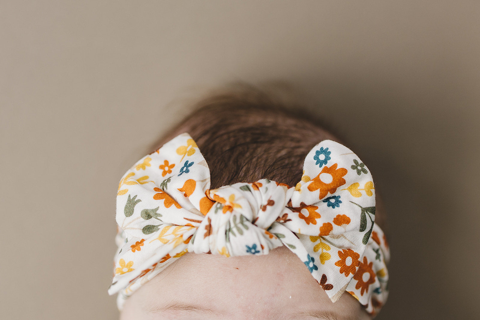 Baby Girl Fall Flowers Bamboo Headband