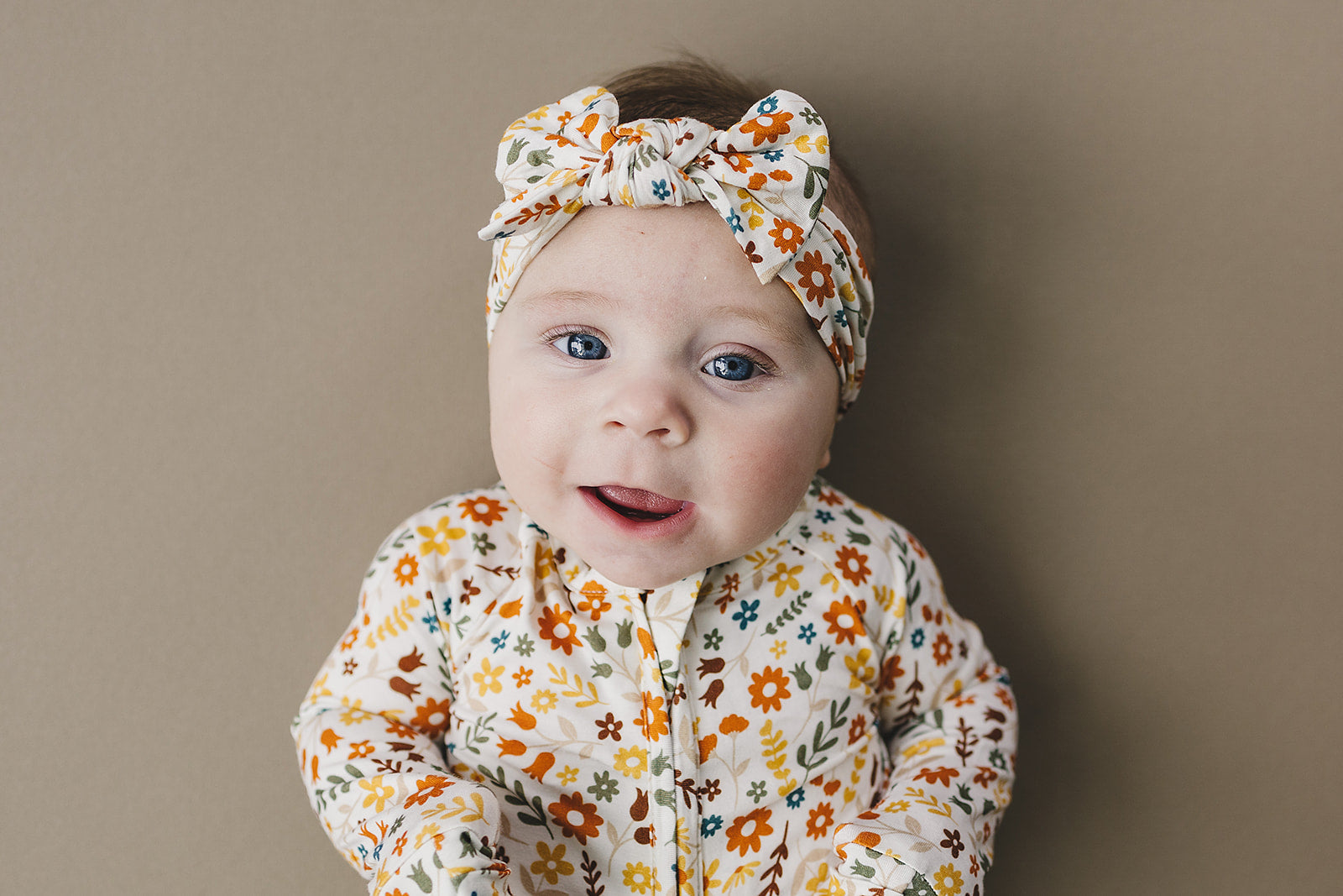 Baby Girl Fall Flowers Bamboo Headband