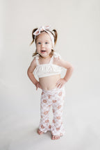 Girls Latte Daisy Flare Set