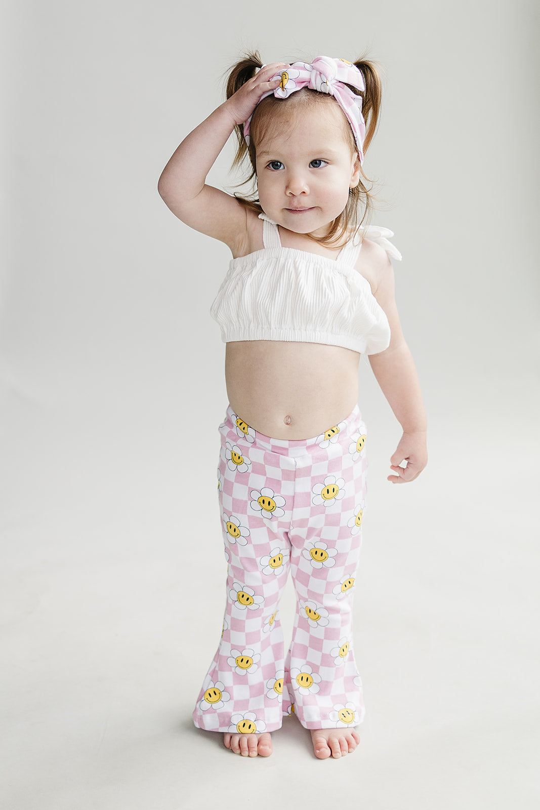 Girls Smiley Daisy Flare Set