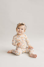 Girls Fall Flowers Bamboo Two Piece Lounge Set