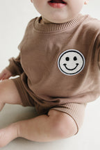 Mocha Biker Lounge Shorts Set