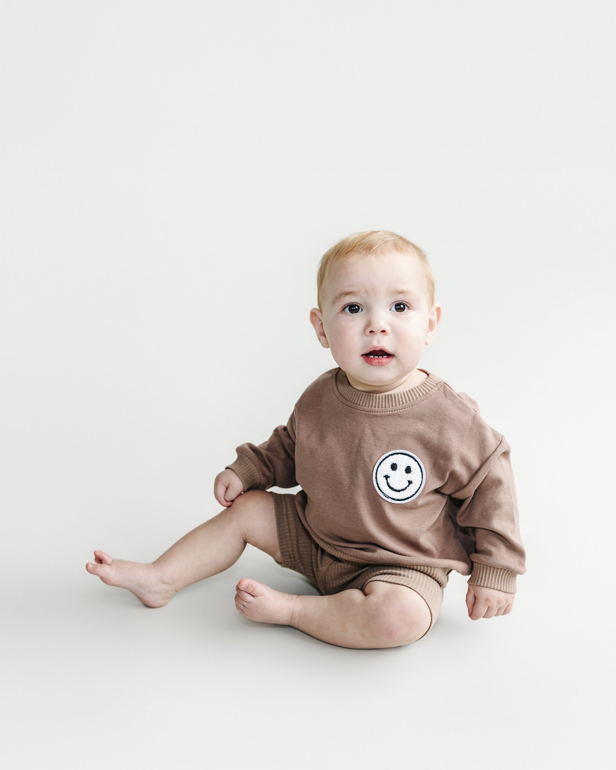 Mocha Biker Lounge Shorts Set