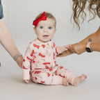 Baby Girl Bamboo Zip Pajama Romper | Cherry Heart