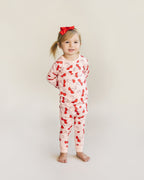 Girls Cherry Heart Bamboo Pajama Set