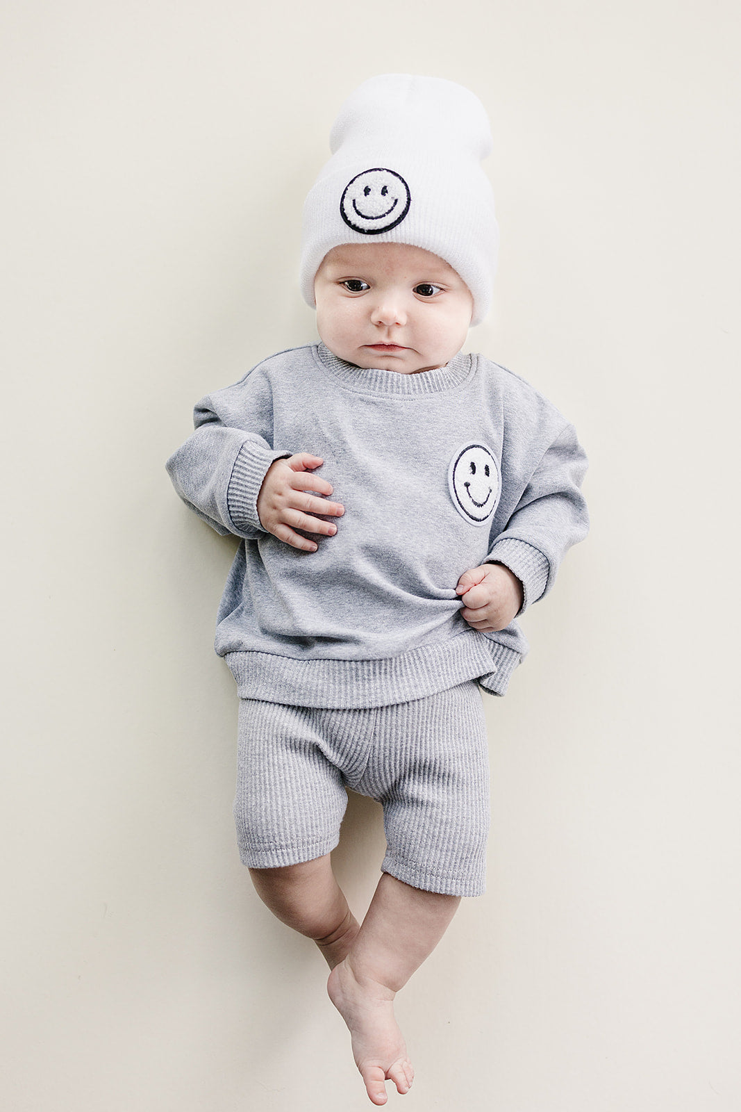 Girls Gray Lounge Biker Shorts Set