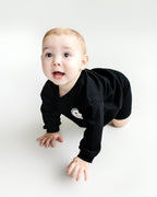 Black Smiley Biker Shorts Set