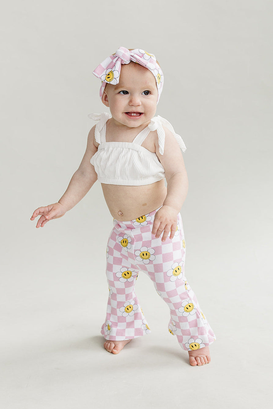 Girls Smiley Daisy Flare Set