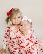 Girls Cherry Heart Bamboo Pajama Set