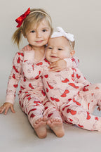 Girls Cherry Heart Bamboo Pajama Set
