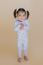 Girls Shamrock & Bows Bamboo Two Piece Pajama Set