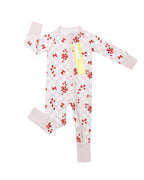 Baby Girl Bows & Candy Cane Bamboo Zip Pajama Romper
