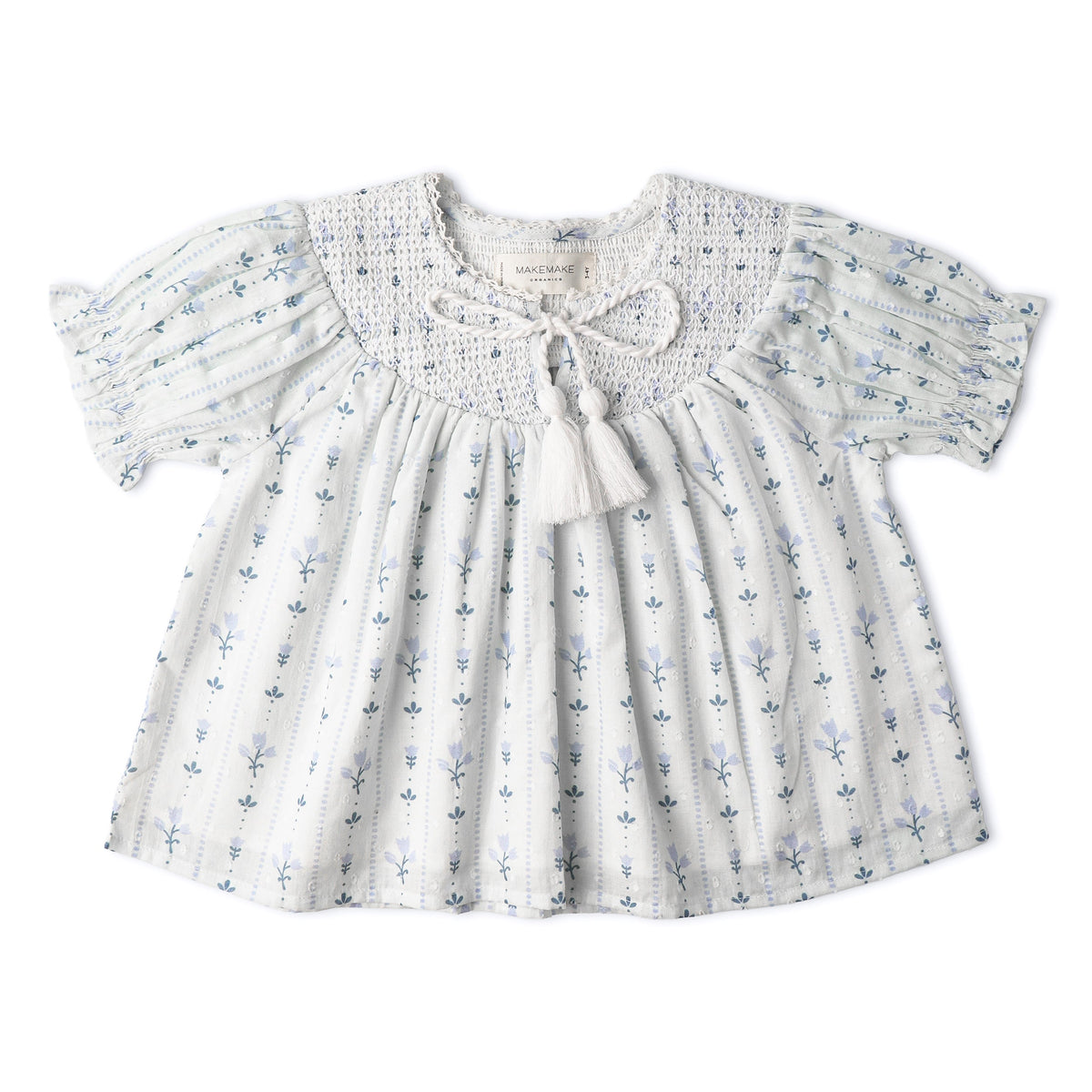 Organic Smocked Top & Shorts Set - Blue Vines