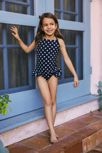 Little Clementine Ruffle Polka Dot Swimsuit