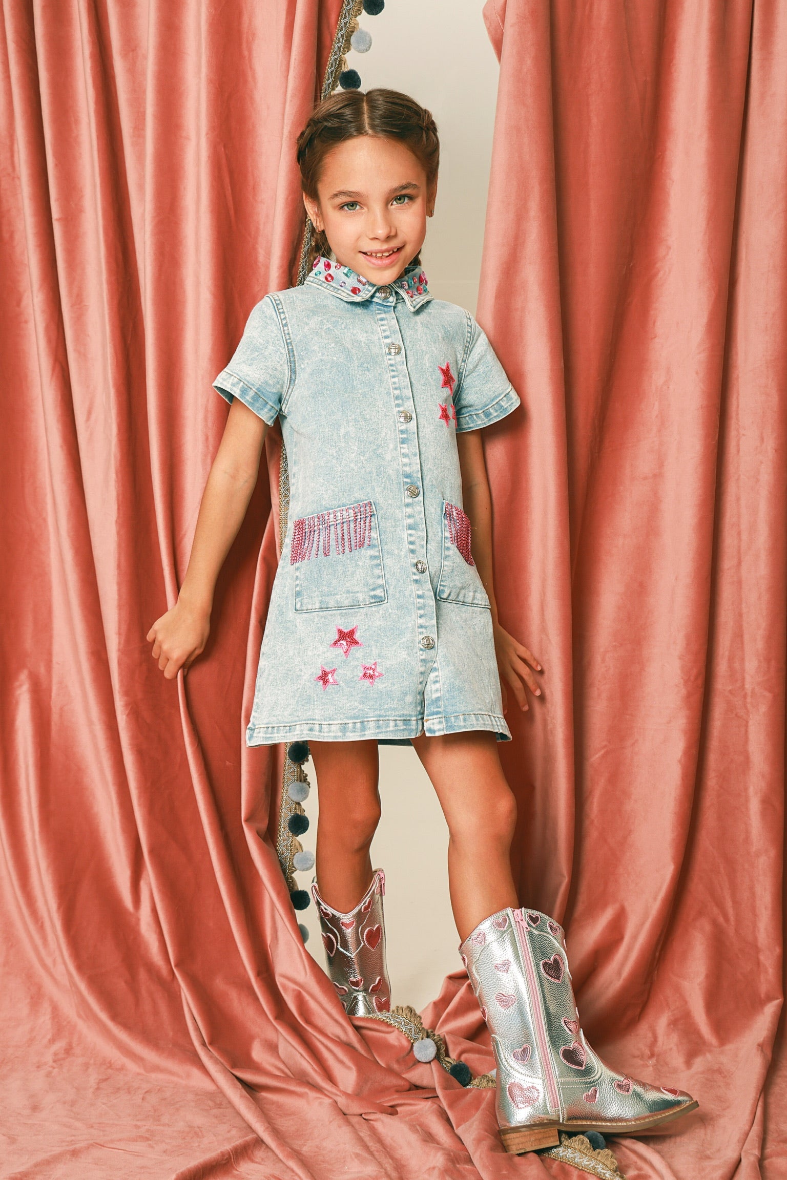 Girls Dolly Denim Dress