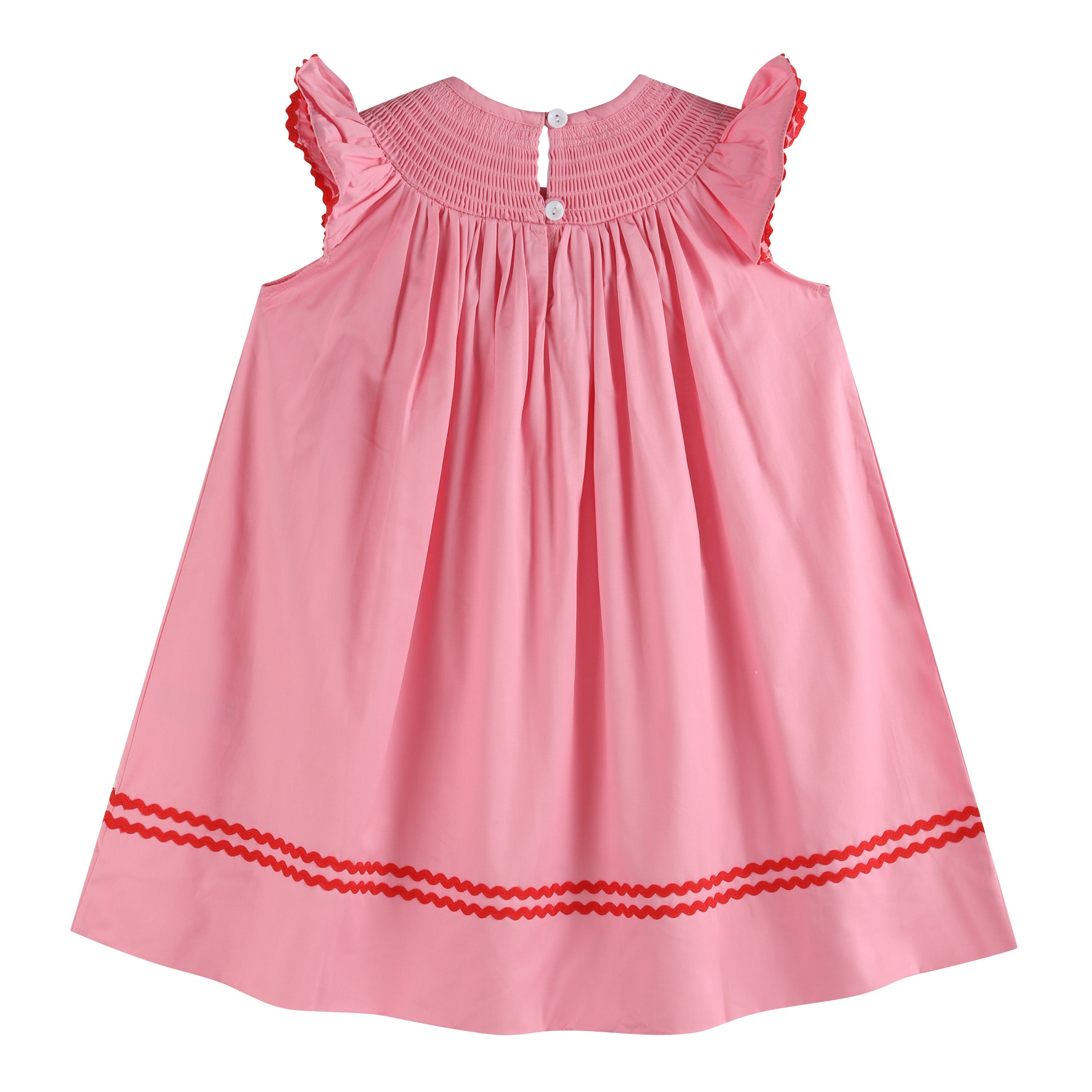 Pink Heart Valentine Smocked Bishop
