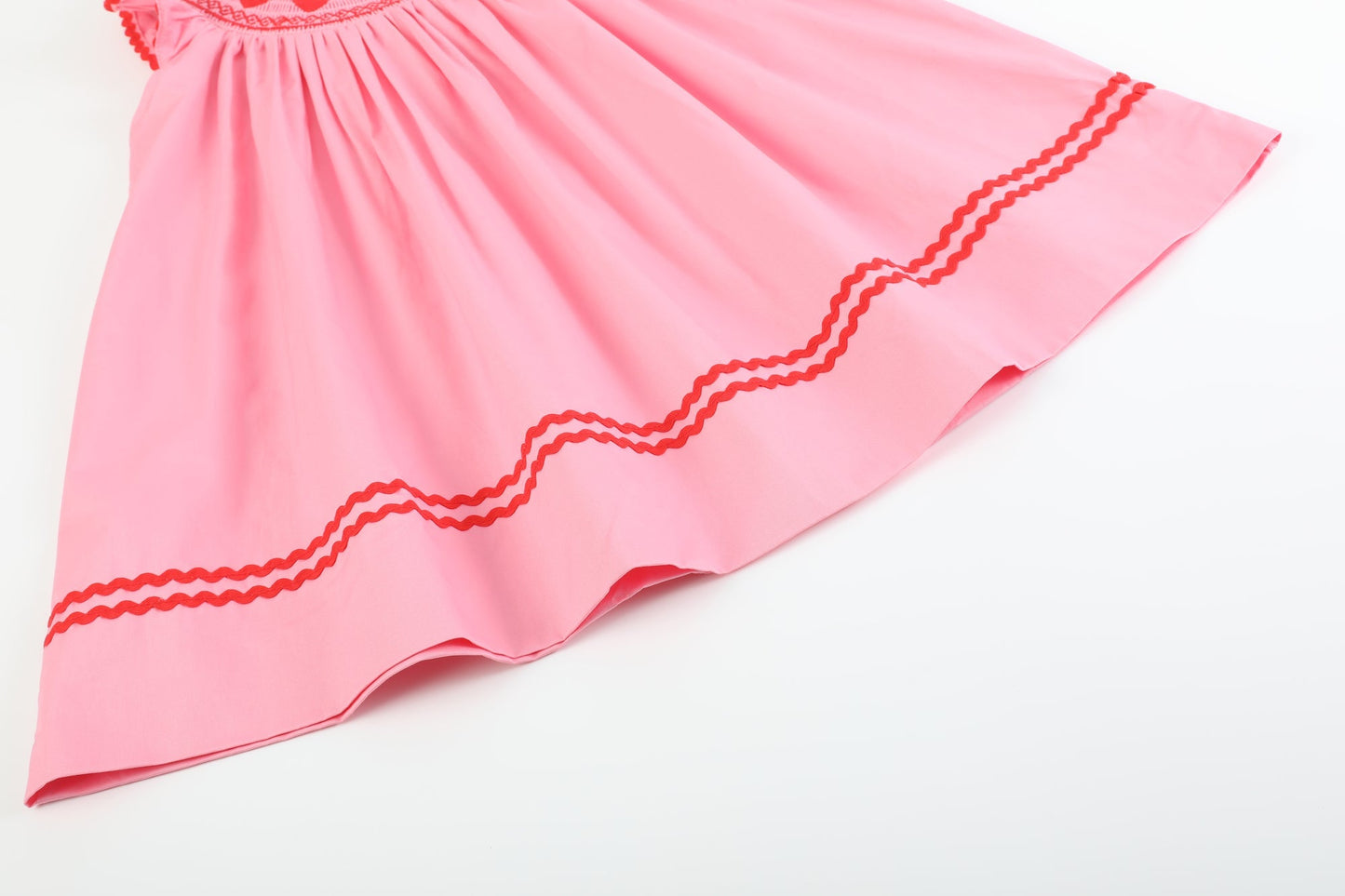 Girls’ Pink Heart Valentine Smocked Bishop Dress