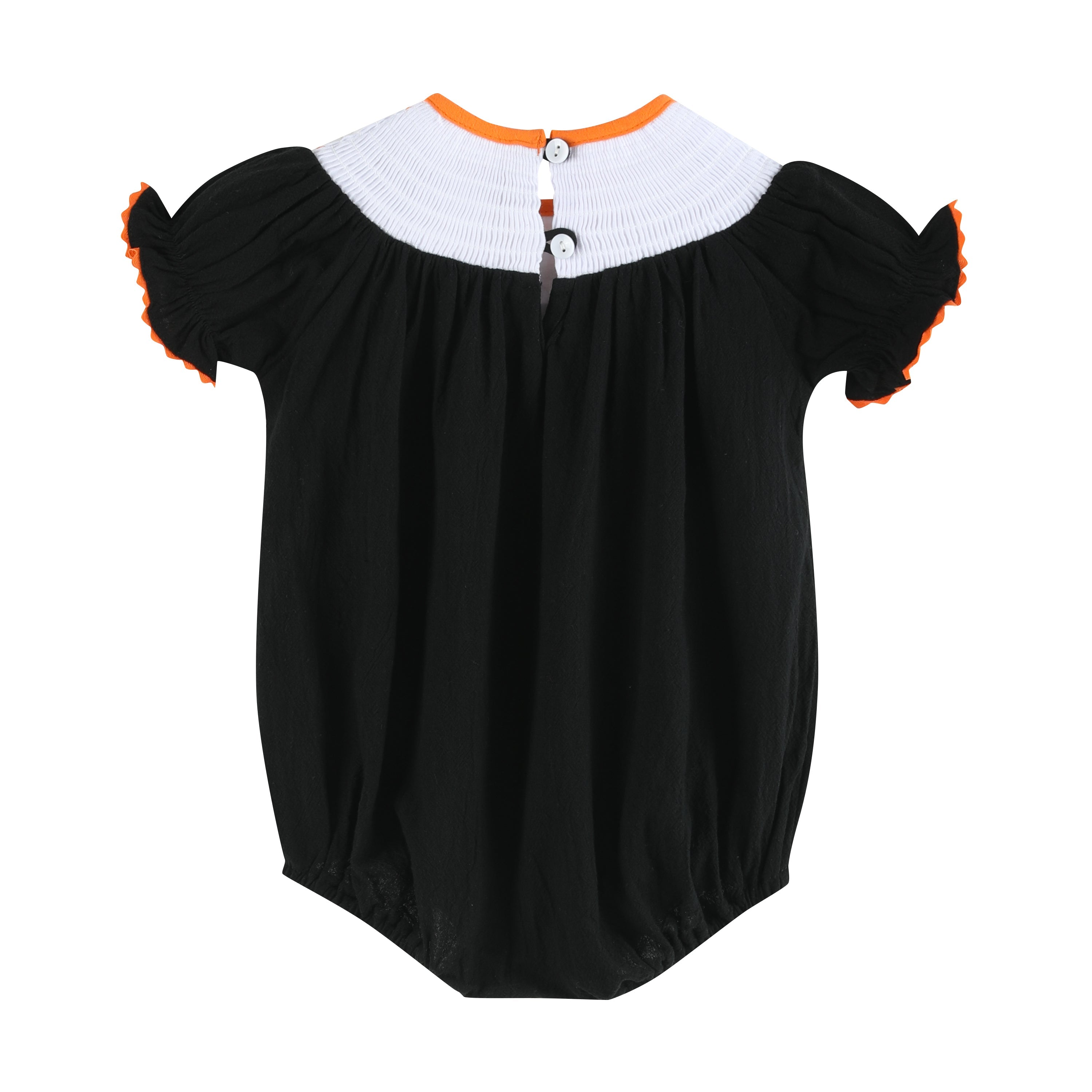 Black and Orange Boo Halloween Bubble Romper