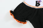 Black and Orange Boo Halloween Bubble Romper