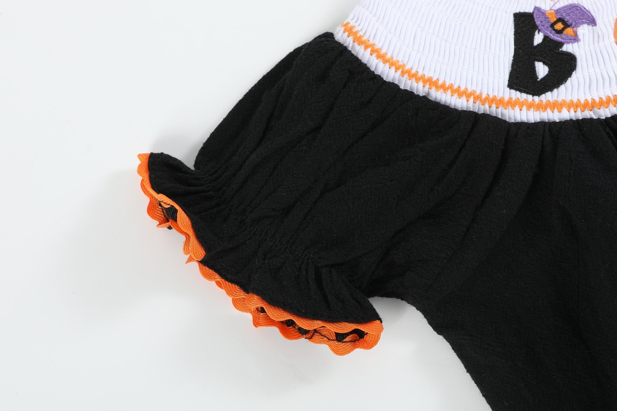 Black and Orange Boo Halloween Bubble Romper