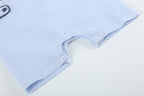 Blue Stripe Crawfish Smocked Baby Shortalls