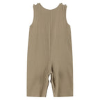 Brown Construction Smocked Overalls