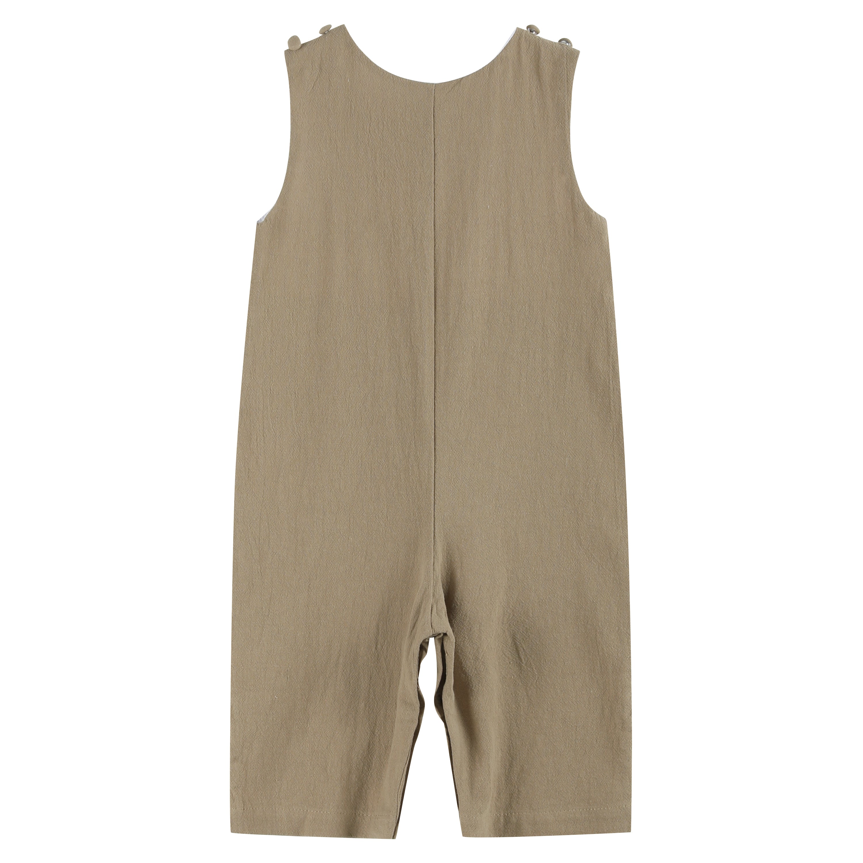 Brown Construction Smocked Overalls