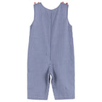Blue Gingham 123 ABC School Boys Smocked Overalls