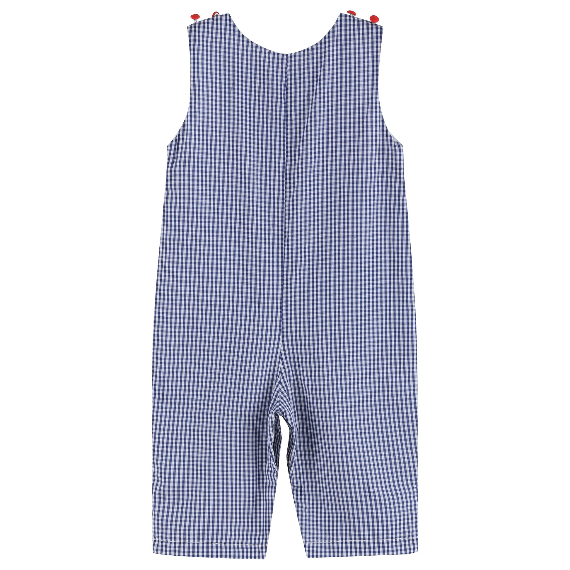 Blue Gingham 123 ABC School Boys Smocked Overalls
