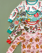 Kids Bamboo Two Piece Set | Retro Christmas