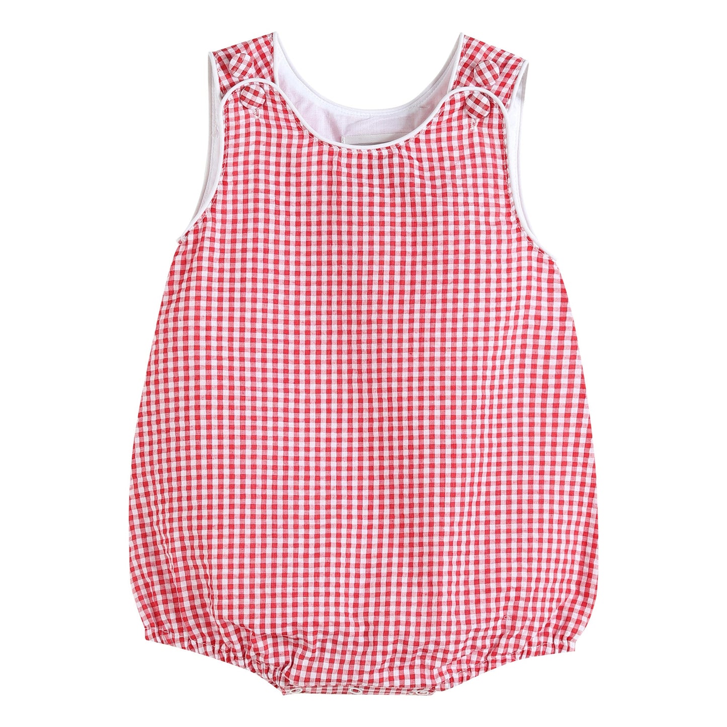 Baby Classic Red Seersucker Bubble Romper