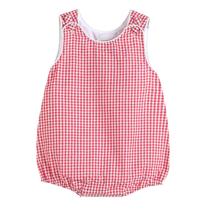 Baby Classic Red Seersucker Bubble Romper