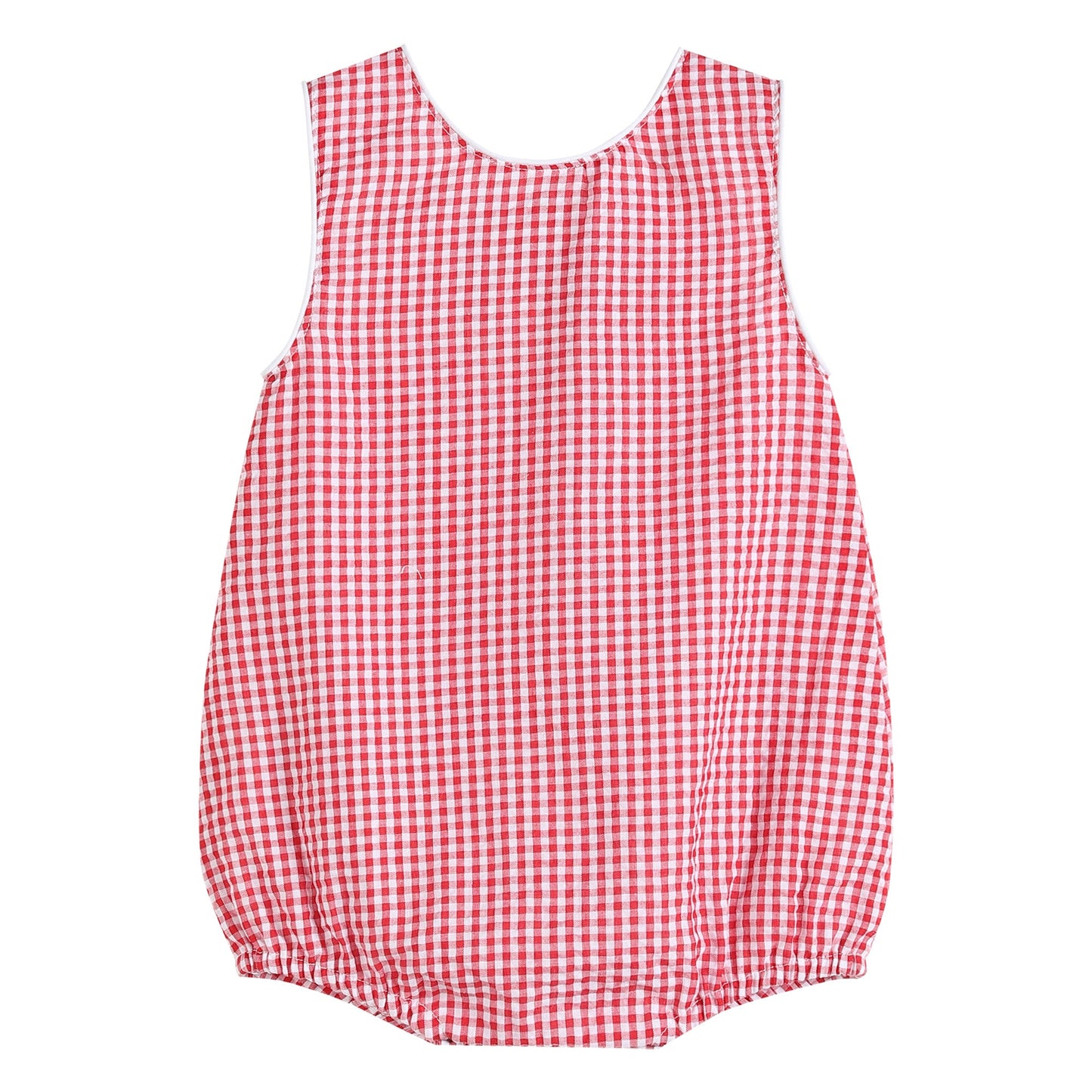 Baby Classic Red Seersucker Bubble Romper
