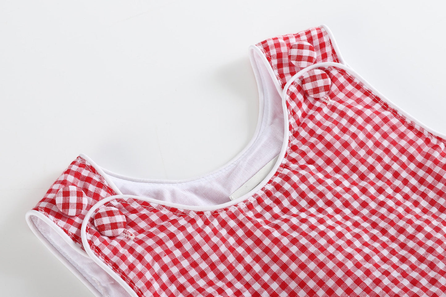 Baby Classic Red Seersucker Bubble Romper