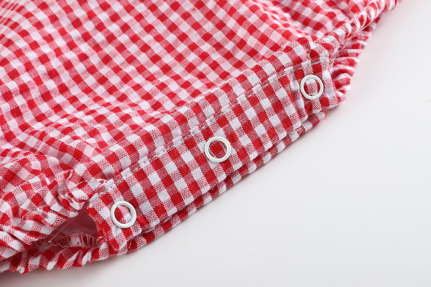 Baby Classic Red Seersucker Bubble Romper